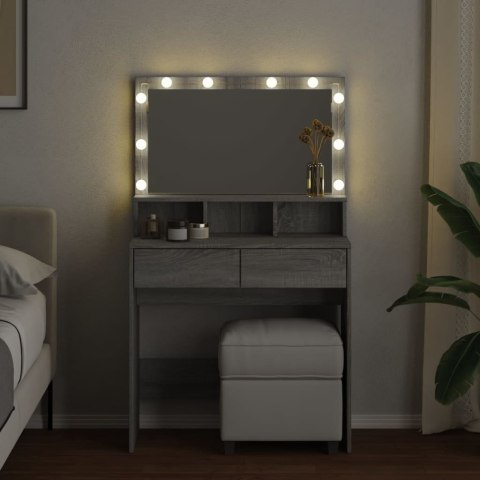 TOALETKA Z OŚWIETLENIEM LED SZARY DĄB SONOMA 80X41X134,5CM