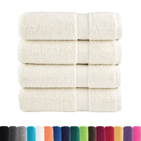 RĘCZNIKI PREMIUM SOLUND 4 SZT. KREMOWE 70X140CM 600 G/CM²