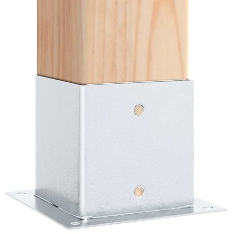 VidaXL Podstawy słupków kwadratowe 12 szt. Srebrne Stal ocynkowana