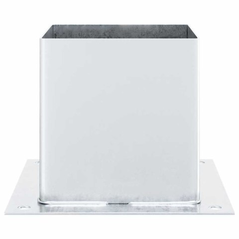 VidaXL Podstawy słupków kwadratowe 12 szt. Srebrne Stal ocynkowana