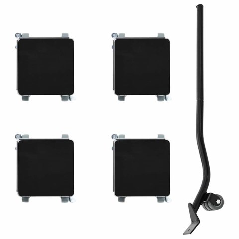 ROLKI MEBLOWE 4 SZT. Z PODNOŚNIKIEM 13,5X13,5X6CM STAL 1300KG