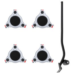 ROLKI MEBLOWE 4 SZT. Z PODNOŚNIKIEM 14,5X13,5X4CM STAL 400KG