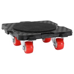 ROLKI MEBLOWE 4SZT. Z PODNOŚNIKIEM CZARNE 13,5X13,5X4,2CM 300KG