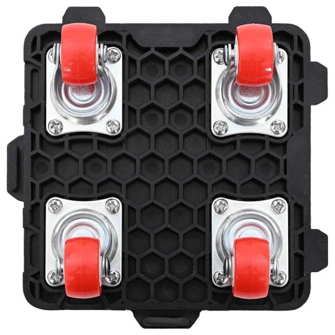 ROLKI MEBLOWE 4SZT. Z PODNOŚNIKIEM CZARNE 13,5X13,5X4,2CM 300KG