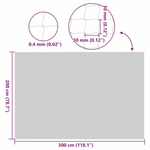 SIATKA NA BALKON DLA KOTA PTAKI GOŁĘBIE PRZEZROCZYSTA OCZKO 30MM 3X2M