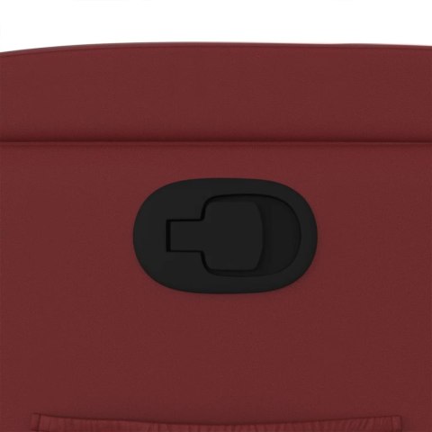 PODNOSZONY FOTEL ROZKŁADANY WINNA CZERWIEŃ SZTUCZNA SKÓRA