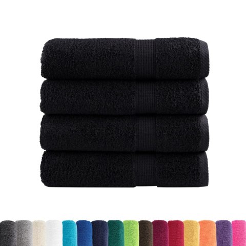 RĘCZNIKI PREMIUM SOLUND 4 SZT. CZARNE 70X140CM 600 G/CM²