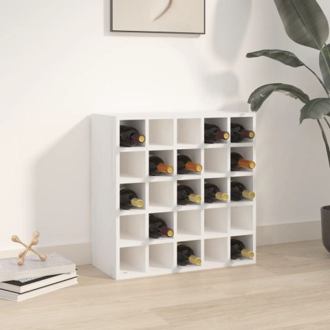 SZAFKA NA WINO BIAŁY 56X25X56CM LITE DREWNO SOSNOWE