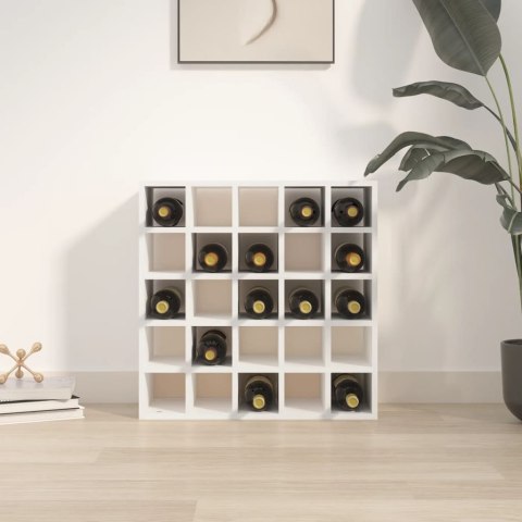 SZAFKA NA WINO BIAŁY 56X25X56CM LITE DREWNO SOSNOWE