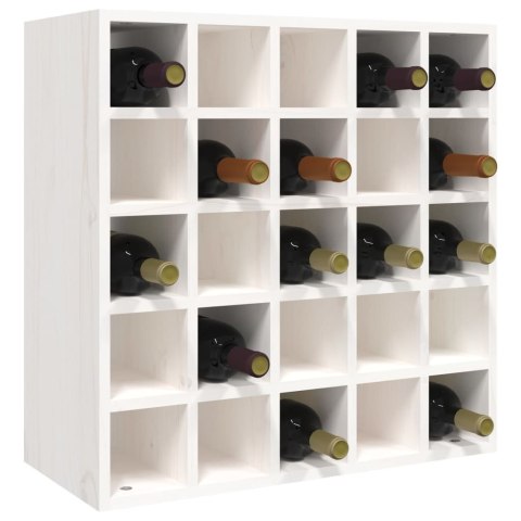 SZAFKA NA WINO BIAŁY 56X25X56CM LITE DREWNO SOSNOWE