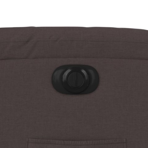 ELEKTRYCZNY FOTEL ROZKŁADANY CIEMNOBRĄZOWY OBITY TKANINĄ