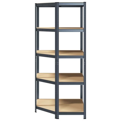 REGAŁ NAROŻNY Z 5 PÓŁKAMI ANTRACYTOWY