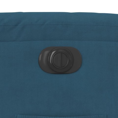 ELEKTRYCZNY FOTEL ROZKŁADANY NIEBIESKI OBITY AKSAMITEM