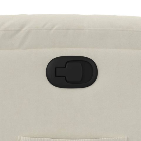 FOTEL ROZKŁADANY KREMOWY OBITY AKSAMITEM