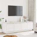 SZAFKA POD TELEWIZOR BIAŁA 156X37X45CM LITE DREWNO SOSNOWE