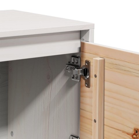 SZAFKA POD TELEWIZOR BIAŁA 156X37X45CM LITE DREWNO SOSNOWE