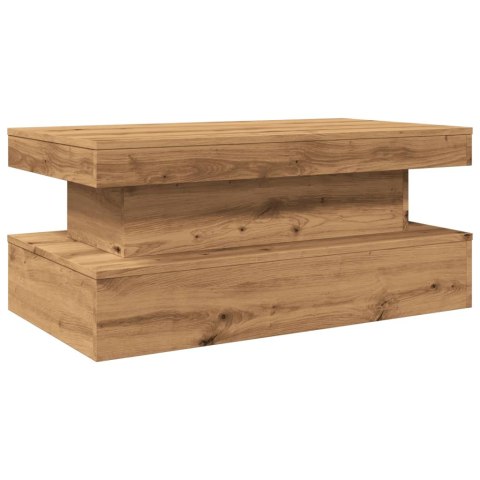 STOLIK KAWOWY Z OŚWIETLENIEM LED DĄB ARTISIAN 90X50X40CM