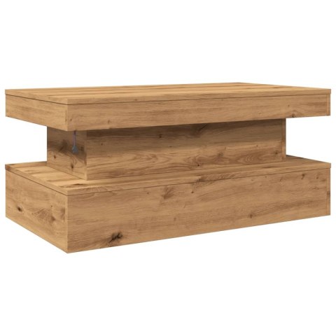 STOLIK KAWOWY Z OŚWIETLENIEM LED DĄB ARTISIAN 90X50X40CM