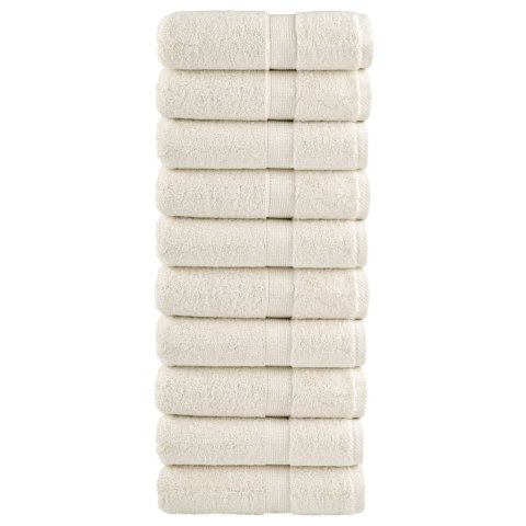RĘCZNICZKI PREMIUM SOLUND 10 SZT. KREMOWE 30X30CM 600 G/CM²