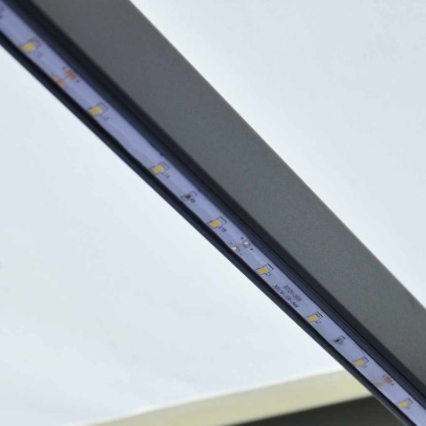 RĘCZNIE ZWIJANA MARKIZA Z LED 300X 250CM KREMOWA