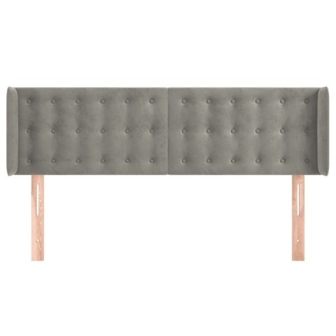 ZAGŁÓWEK USZAK JASNOSZARY 147X16X78/88CM AKSAMIT