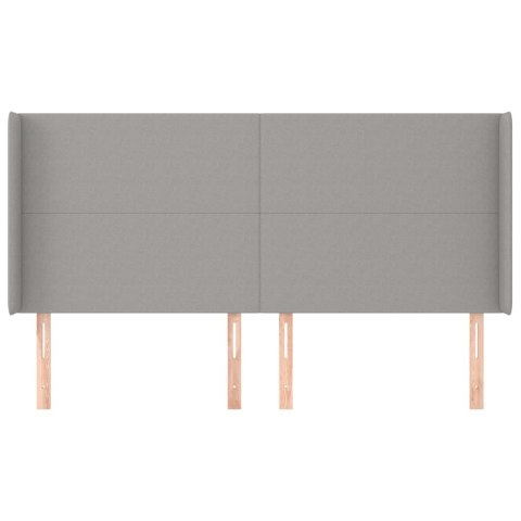 ZAGŁÓWEK USZAK JASNOSZARY 203X16X118/128CM TKANINA