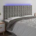ZAGŁÓWEK DO ŁÓŻKA Z LED JASNOSZARY 160X5X118/128CM AKSAMIT