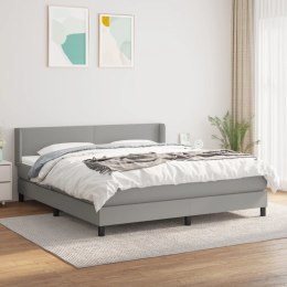 ŁÓŻKO KONTYNENTALNE Z MATERACEM JASNOSZARE TKANINA 160X200CM