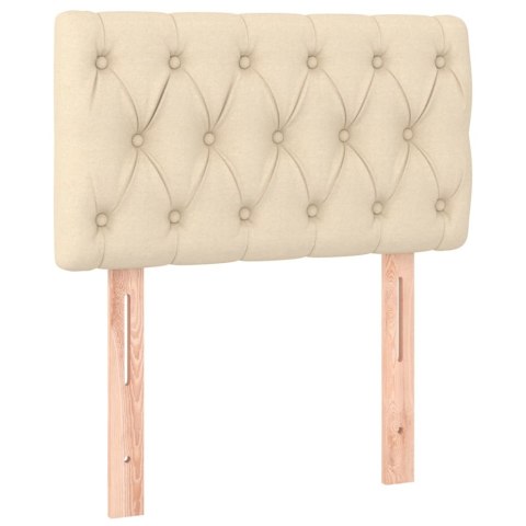 VidaXL Łóżko kontynentalne z materacem, kremowe, 80x200 cm, tkanina