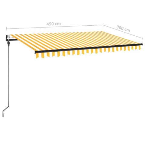 AUTOMATYCZNIE ZWIJANA MARKIZA LED I CZUJNIK WIATRU 450X300CM