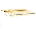 RĘCZNIE ZWIJANA MARKIZA Z LED 350X 250CM ŻÓŁTO-BIAŁA