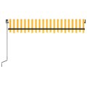 RĘCZNIE ZWIJANA MARKIZA Z LED 350X 250CM ŻÓŁTO-BIAŁA