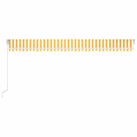 RĘCZNIE ZWIJANA MARKIZA Z LED 600X350CM ŻÓŁTO-BIAŁA