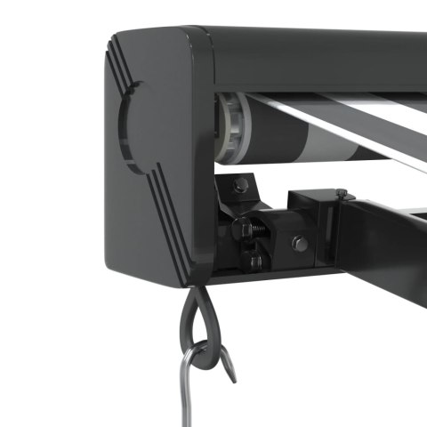 ZWIJANA MARKIZA ANTRACYTOWO-BIAŁA 3X2,5M TKANINA I ALUMINIUM