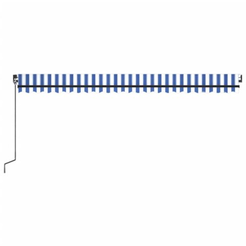 RĘCZNIE ZWIJANA MARKIZA Z LED 500X350CM NIEBIESKO-BIAŁA