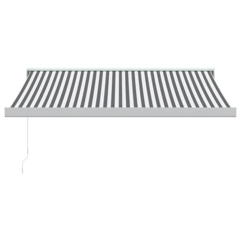 ZWIJANA MARKIZA ANTRACYTOWO-BIAŁA 3X2,5M TKANINA I ALUMINIUM