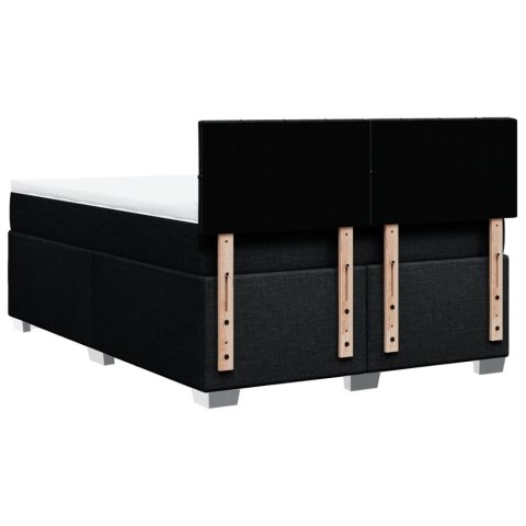 ŁÓŻKO KONTYNENTALNE Z MATERACEM CZARNE TKANINA 140X200CM