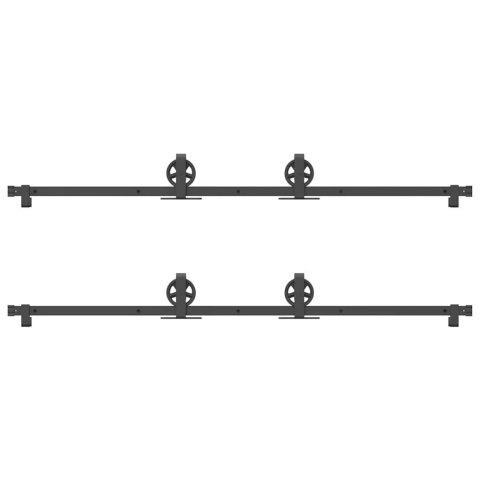SYSTEM DO MONTAŻU DRZWI PRZESUWNYCH 366CM STAL CZARNY
