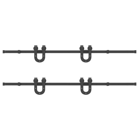 SYSTEM DO MONTAŻU DRZWI PRZESUWNYCH 400CM STAL CZARNY