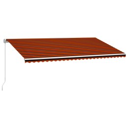 RĘCZNIE ZWIJANA MARKIZA 600X 300CM POMARAŃCZOWO-BRĄZOWA