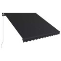 RĘCZNIE ZWIJANA MARKIZA Z LED 350X 250CM ANTRACYTOWA