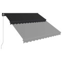 RĘCZNIE ZWIJANA MARKIZA Z LED 350X 250CM ANTRACYTOWA