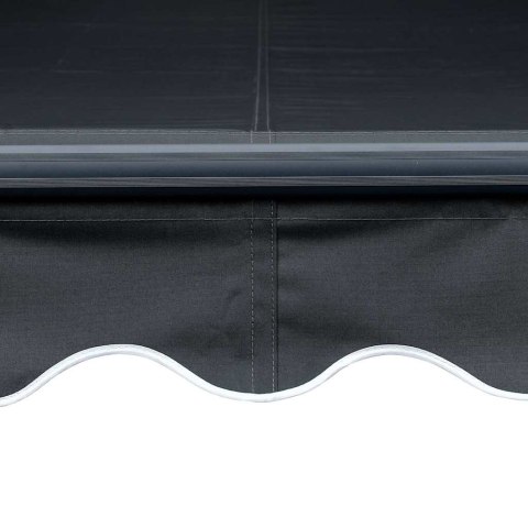 RĘCZNIE ZWIJANA MARKIZA Z LED 350X 250CM ANTRACYTOWA