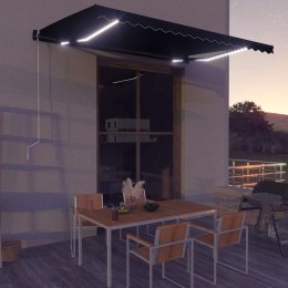 RĘCZNIE ZWIJANA MARKIZA Z LED 450X 300CM ANTRACYTOWA