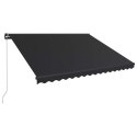 RĘCZNIE ZWIJANA MARKIZA Z LED 450X 300CM ANTRACYTOWA