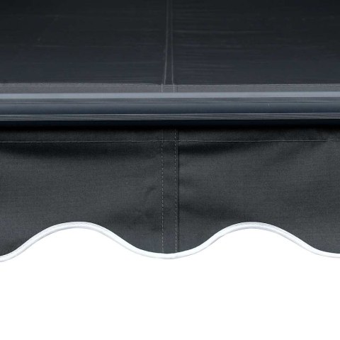 RĘCZNIE ZWIJANA MARKIZA Z LED 450X 300CM ANTRACYTOWA