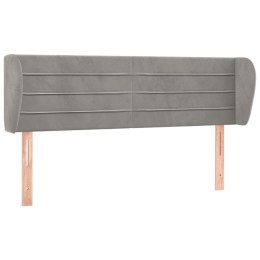 ZAGŁÓWEK USZAK JASNOSZARY 147X23X78/88CM AKSAMITNY