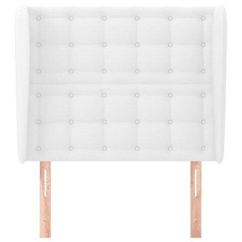 ZAGŁÓWEK USZAK BIAŁY 93X23X118/128CM SZTUCZNA SKÓRA