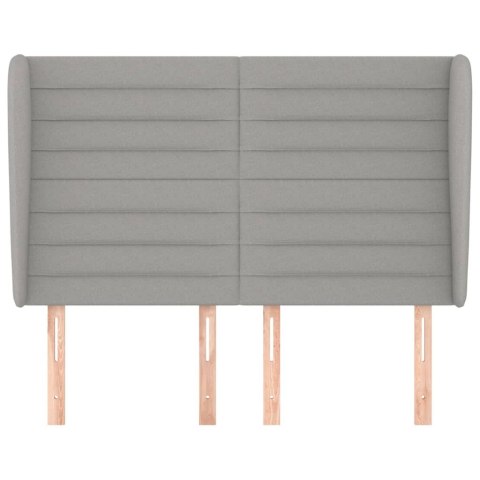 ZAGŁÓWEK USZAK JASNOSZARY 147X23X118/128CM TKANINA