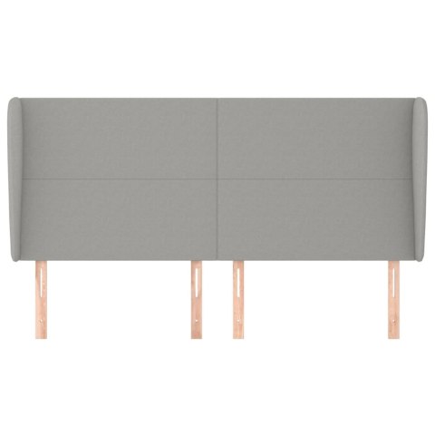 ZAGŁÓWEK USZAK JASNOSZARY 163X23X118/128CM TKANINA